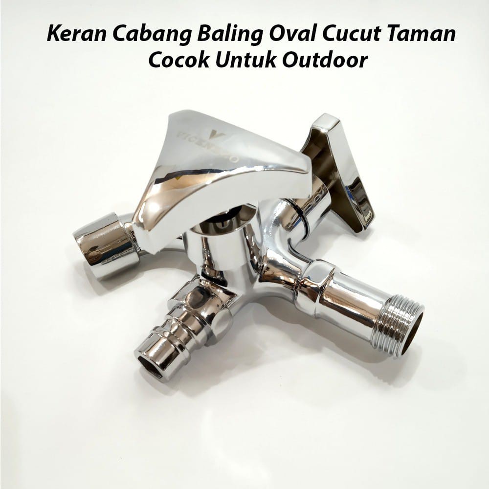 Kran Cabang Shower New Keran Double Stainless Chrome Kamar Mandi Krom