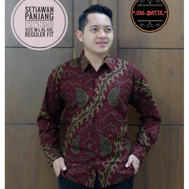 Kemeja Batik Pria Lengan Panjang Batik Lapis Furing Batik Motif Terbaru SETIAWAN