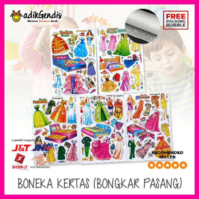 Mainan anak Paperdoll BP Bongkar pasang boneka kertas jadul jaman dulu 90an-Princess