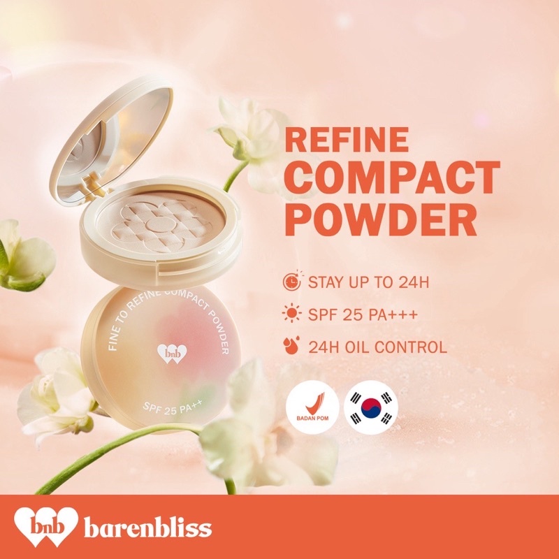 BNB barenbliss Korean Bloomatte Fine to Refine Compact Powder 「24H oil control」Bedak Padat ( YOU MAKEUPS OFFICIAL STORE )