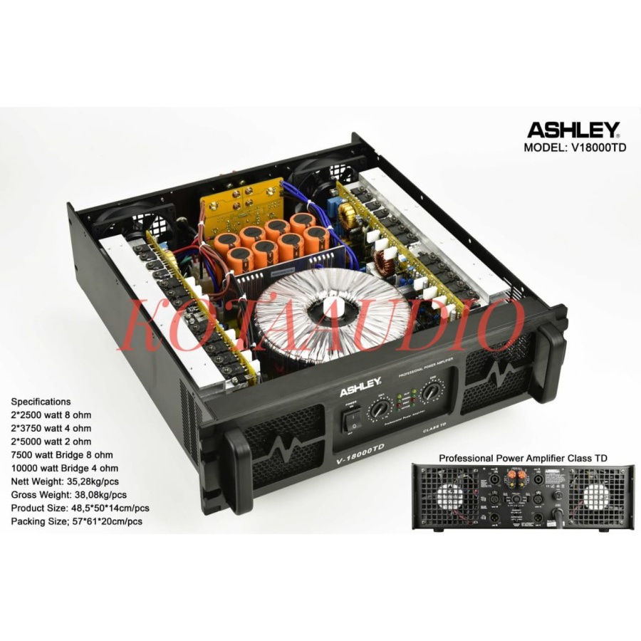 NEW POWER AMPLIFIER ASHLEY V 18000 TD / V18000TD / V 18000TD ORIGINAL