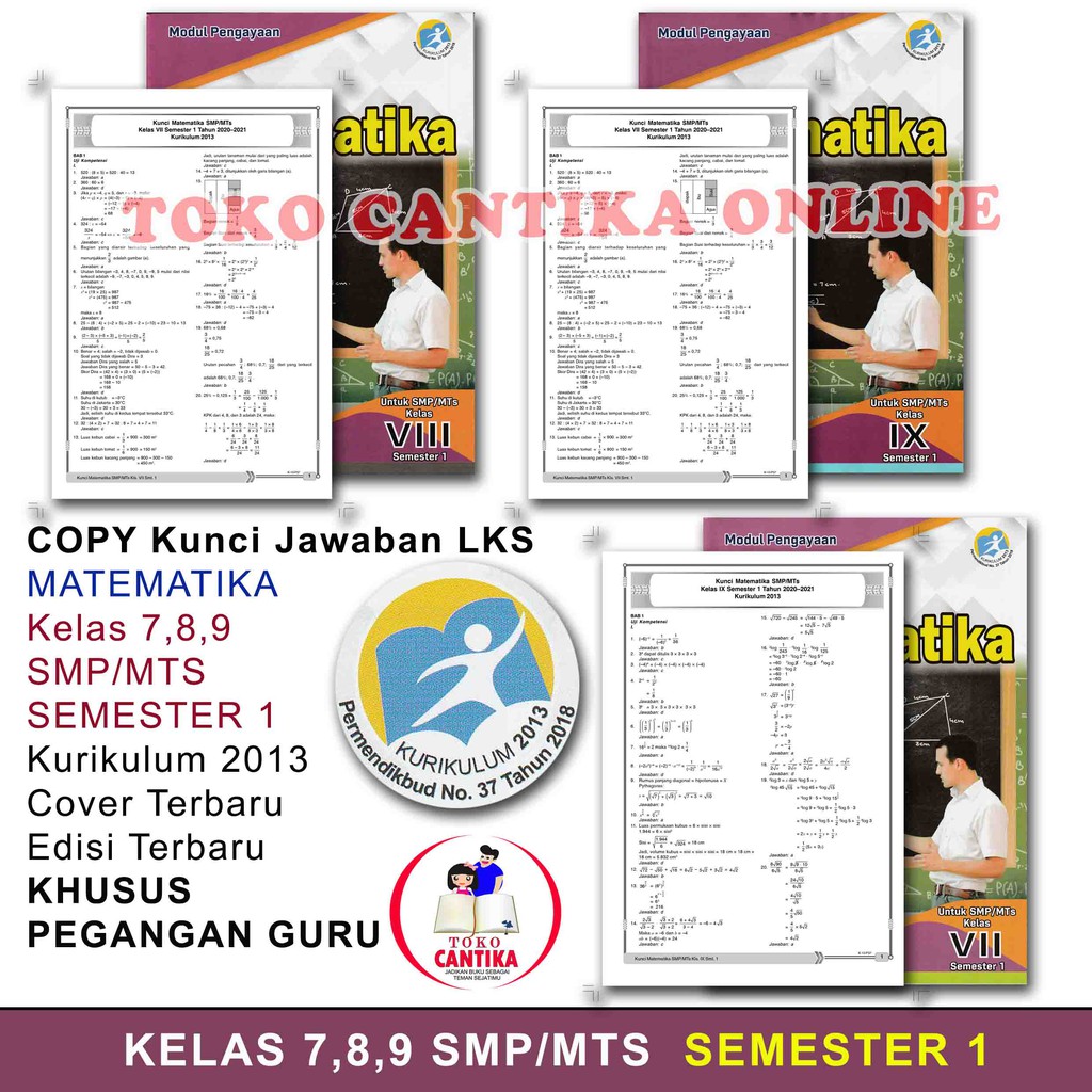 Copy Kunci Jawaban LKS MATEMATIKA Kelas 789 SMP Semester 1 Khusus Pegangan Guru Kurikulum 2013