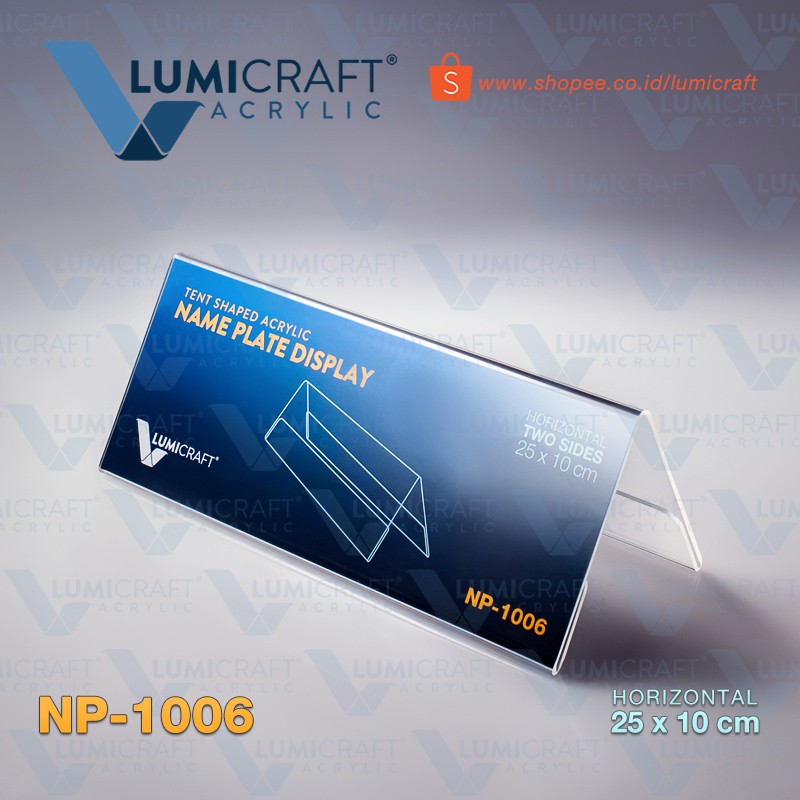 

Display Nama Ruang Rapat Acrylic Jumbo model Tenda (Name Plate / Tent Card Akrilik) 25 x 10 cm | Lumicraft NP-1006