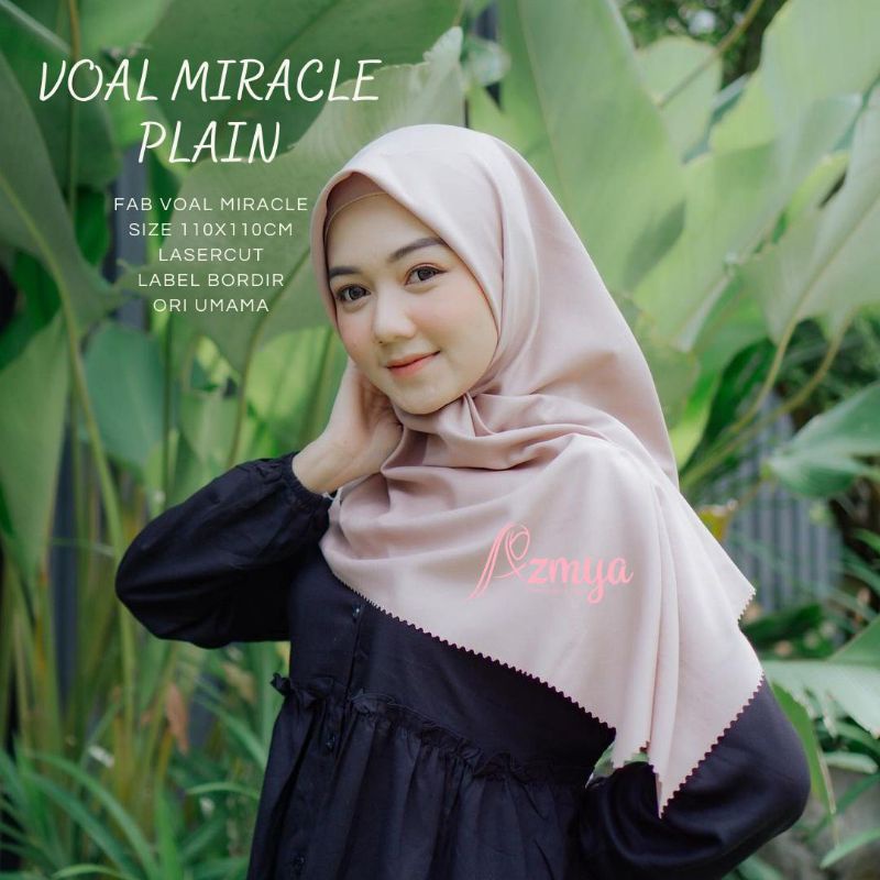 Jilbab Segiempat Umama Voal Miracle Plain Voal Ultimate Lasercut part 3 BORDIR METAL BESI LOGO