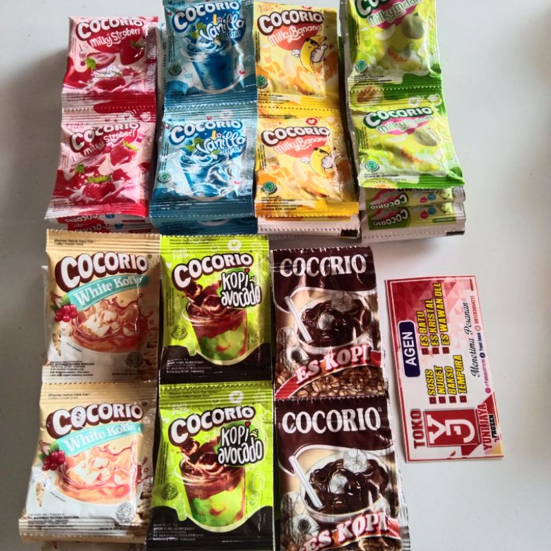 

Cocorio minuman sachet aneka rasa 1 renteng isi 10 sachet