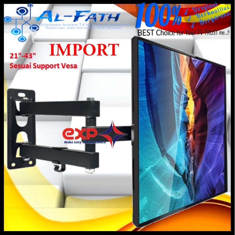 Bracket TV LG 14 s/d 43 inch 6 ARAH FULL BESI SUPER KOKOH GARANSI 100% ORI