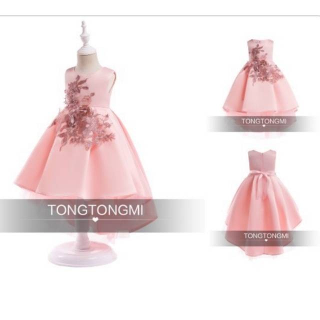 Gaun Anak - Gaun Dress Natal Pesta Ulang Tahun Pink Anak Perempuan Cewek Dress Bal