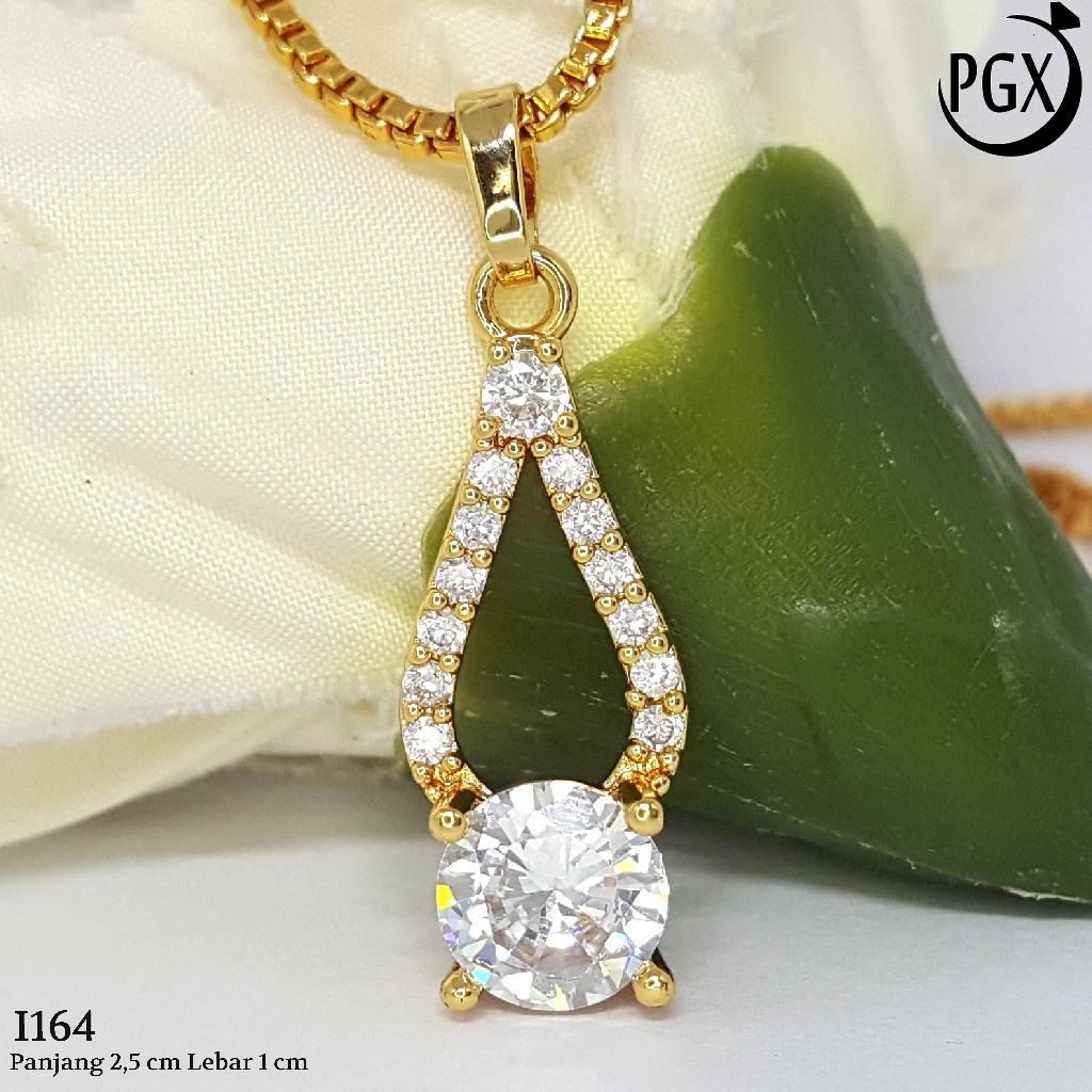 PGX Liontin Kalung Xuping Wanita Perhiasan Lapis Emas Aksesoris Fashion - I164