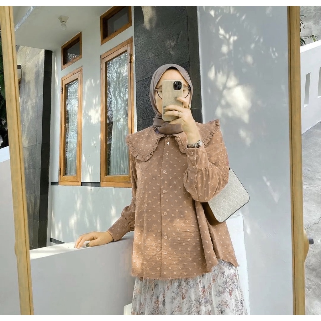 VURA TOP KEMEJA BLOUSE ATASAN BAJU WANITA URAGIRI IMPORT | new arival Lengan Panjang Baju Remaja Wan