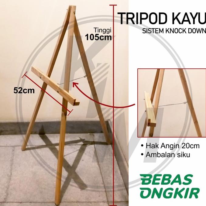 

Tripod kaki kayu frame standing 52x105 cm