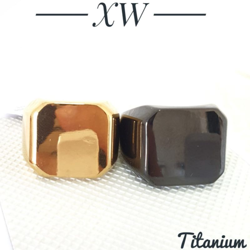 Cincin Titanium Pria Persegi bahan Kokoh dan Tebal (Uk 17-20) RGL72/RGL71