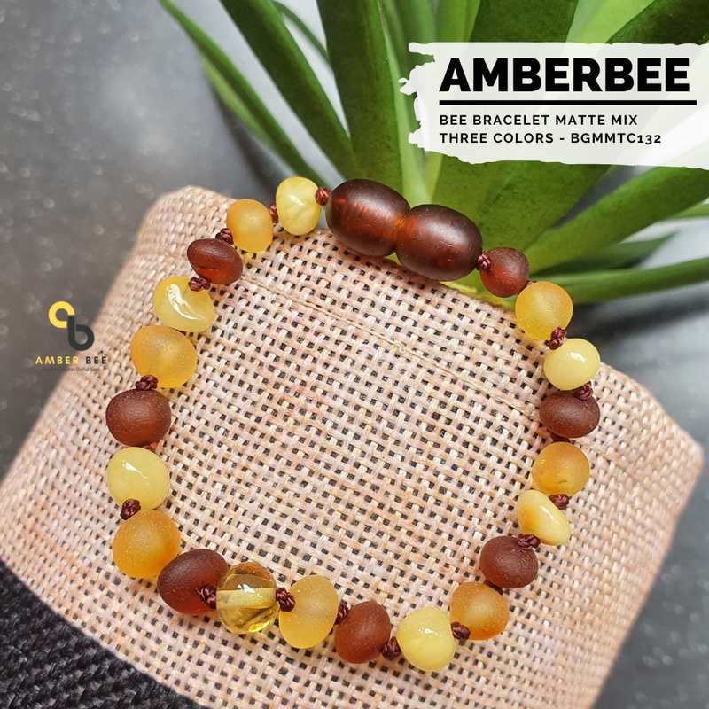 Gelang Amber Baltic Lithuania Balita &amp; Anak Premium Matte Mix Colors BGMMTC132 By Amber Bee