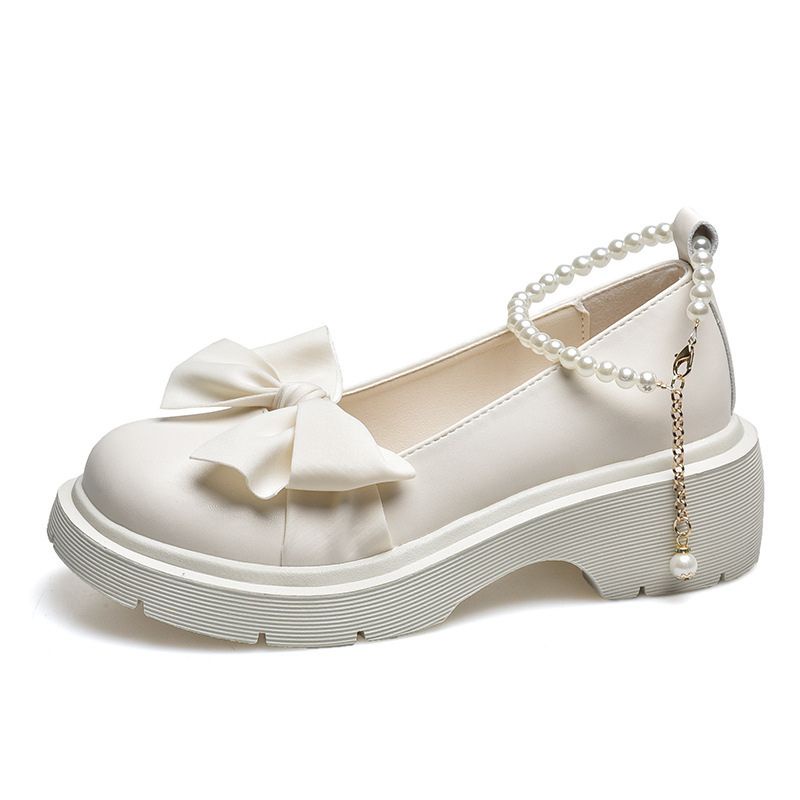 21483 Pearl Loafer Sepatu Docmart Wanita Import-beige