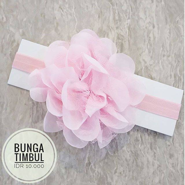 Bandana bando headband anak bayi bunga timbul mix brukat lucu cantik murah importo