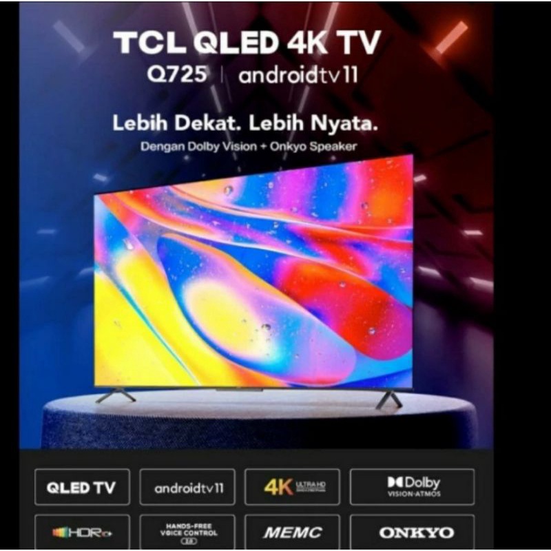 LED Smart Android 11 4K UHD TV 65" TCL L65Q725 | 65 inch 65Q725 onkyo