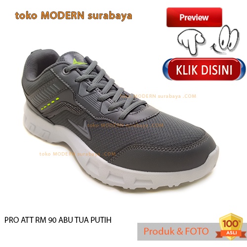 Sepatu pria sepatu casual sneakers tali PRO ATT RM 90 ABU TUA PUTIH