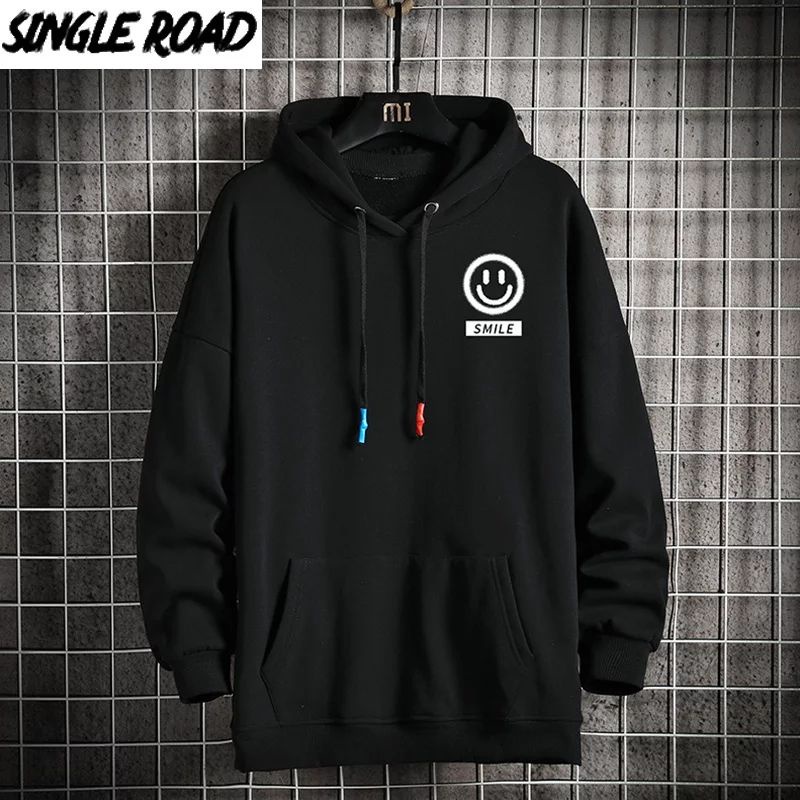 SMILE BLACK HOODIE Sweater Jumper Hoodie Oversize Pria Wanita-Hoodie Terbaru OOTD Casual Fashion Terkini Korean Style