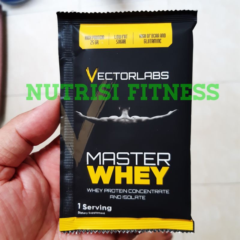 Vectorlabs Master Whey Susu Trial Pack Eceran Ecer Sachet Repack Whey Isolated Protein Murah Surabaya 7 sachet