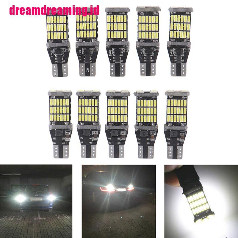 10pcs Lampu LED 4014 T15 W16W 6000K 45smd Untuk Mundur Mobil