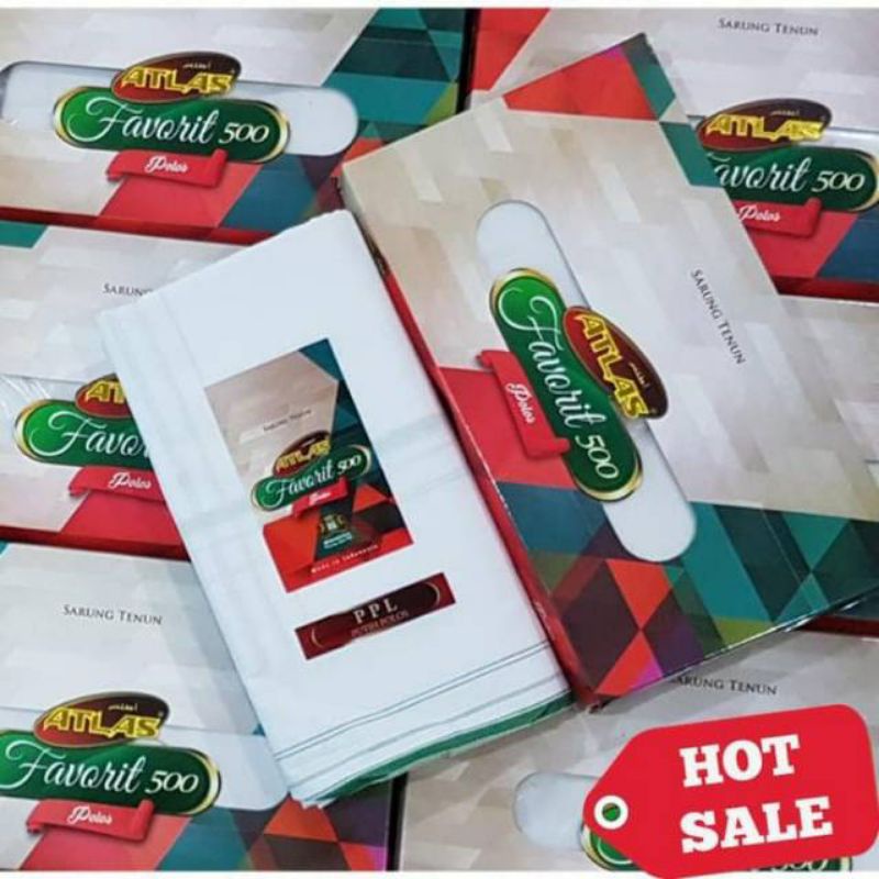 SARUNG POLOS ATLAS HITAM PUTIH TUMPAL
