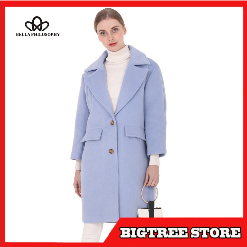Mantel Wol Wanita Korea Import New wool long thick coat jacket Women warm winter coat turn-down coat