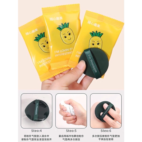 Spon Air Puff Cushion / Spon Bedak Sachet / Makeup Spons Bedak Tabur Basah dan Kering Puff Air Cushion Spon Bedak Sachet