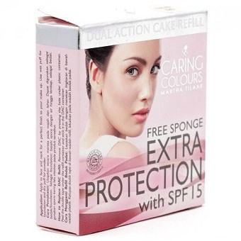 Caring Colours REFILL Dual Action Cake Extra Protection - Bedak Caring Extra Protection - REFILL - I