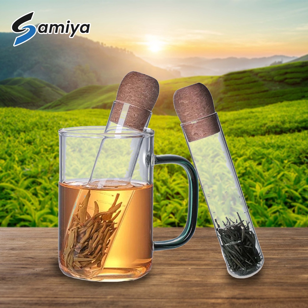 tea tube strainer saringan kaca teh infuser / infuse filter high quality glass / tempat penyaring teh loose leaf green tea bag