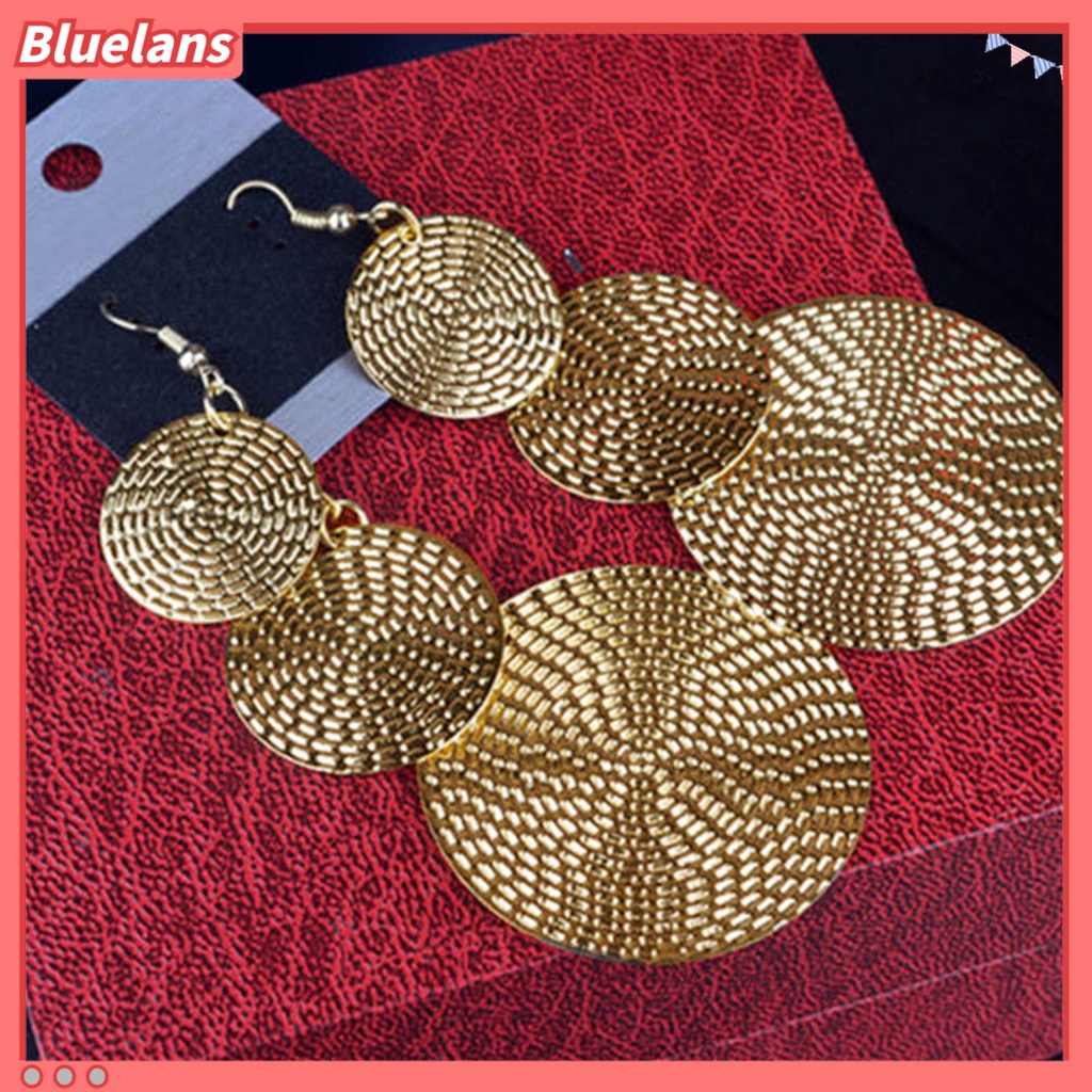 Bluelans Fashion Lady Elegant Multi-Layer Round Long Drop Dangle Hook Earrings Jewelry Gift