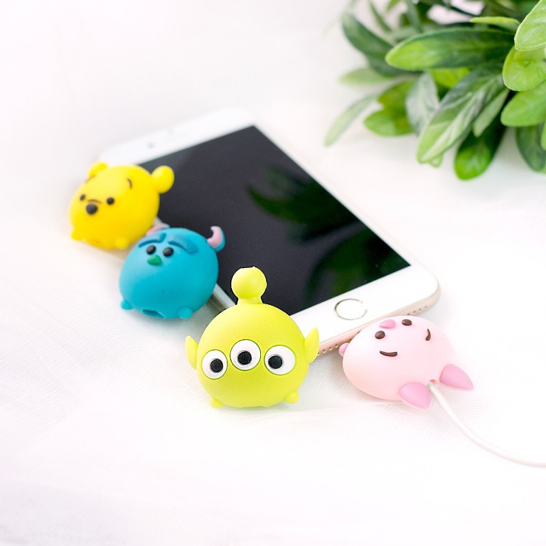 OVERFLOWS.ID [ Part 1] Cable Bite Pelindung Ujung Kabel Cable Casing Protector Tsum Tsum Kartun Lucu