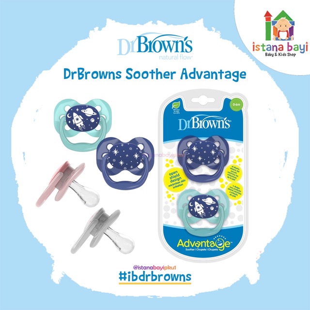 Kompeng Bayi - Dr.Brown’s Advantage Pacifier step 1 - 0-6 M Pack isi 2-Empeng PA12000