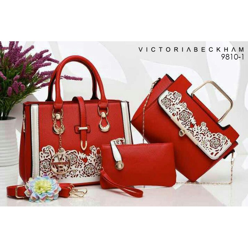Victoria Beckham GLORI 3in1 Taiga leather (9810-1) W / Tas Wanita Import Branded Batam Fashion