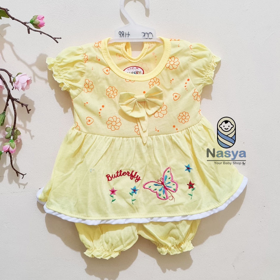 [N-085] Setelan baju bayi perempuan pita lucu MURAH - Naomi (3-6m)