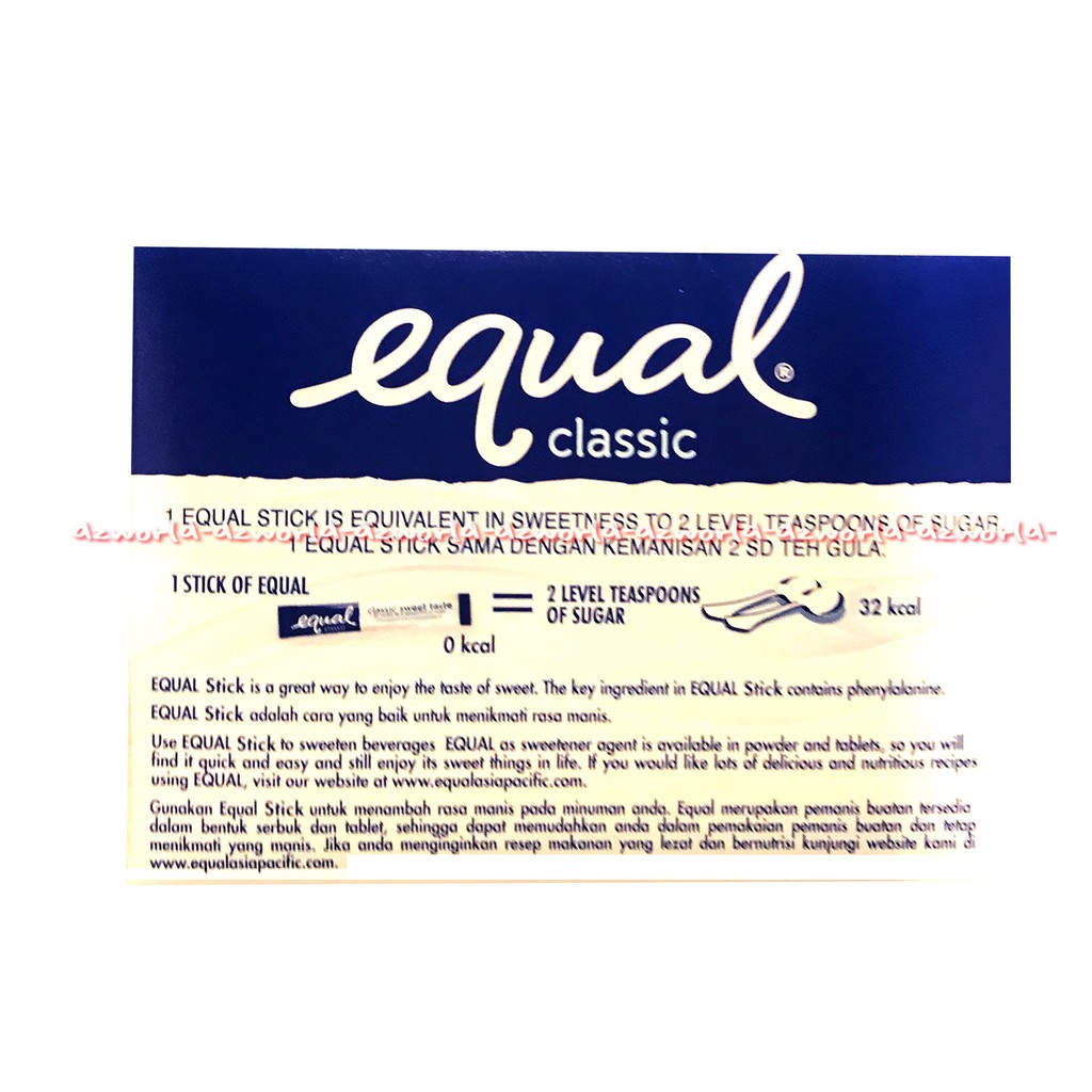 Equal Classic 50Sticks Classic Sweet Taste Pemanis Buatan Gula Tablet Rendah Kalori Untuk Diabetes Diabetes Diet Sukrosa Ekual Klasic Nol Gula Nol Kalori