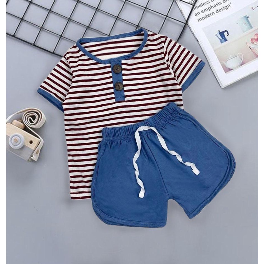 COD/SETELAN HARIAN ANAK TERBARU/SETELAN MOTIF SALUR 1-5 TAHUN