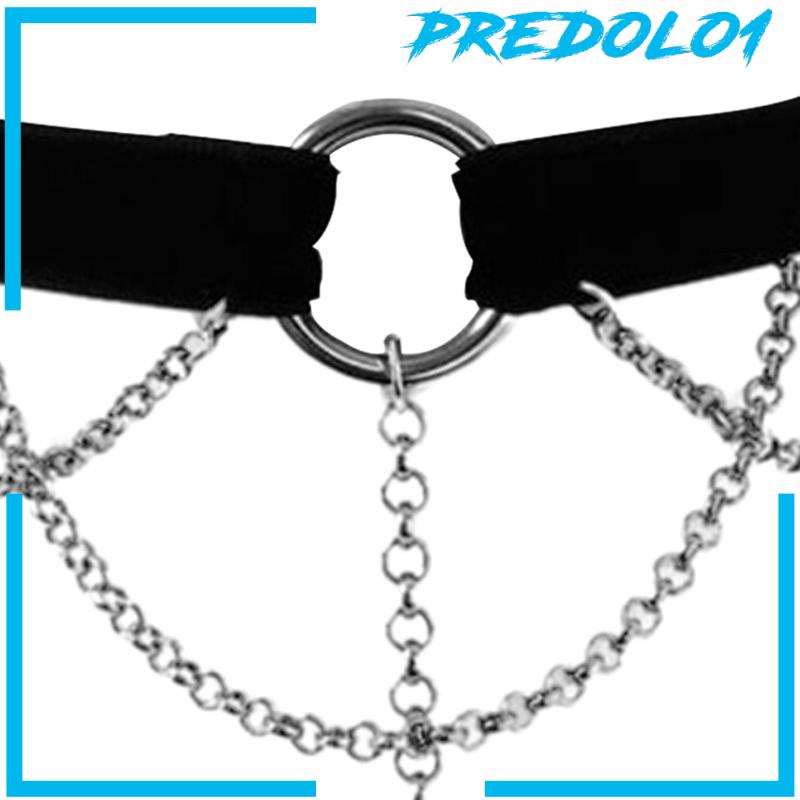 (Predolo1) Kalung Choker Rantai Pendan Bulan + Bintang Gaya Punk Gotik Untuk Wanita