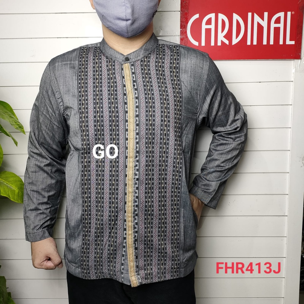gos SM FR CARDINAL KEMEJA KOKO/TAQWA FORMAL Reguler Baju Muslim Pakaian Pria Muslim Lengan Panjang