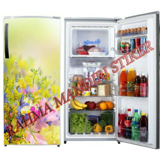 Fariasi stiker kulkas 1pintu motiv bunga2