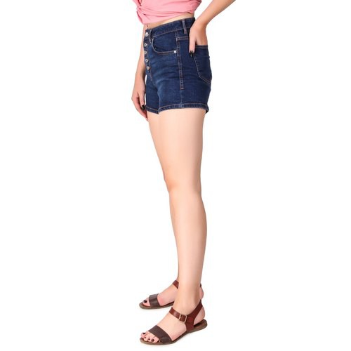 Dazina hotpants Button Celana Pendek Jeans wanita  - Navy