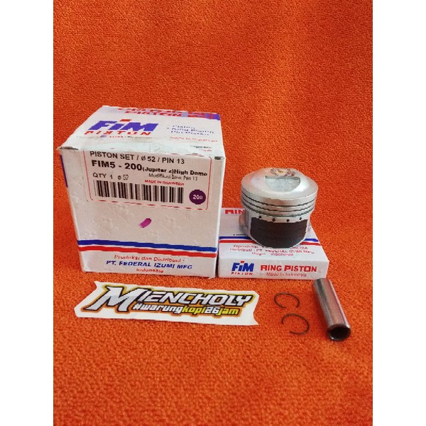 PISTON FIM 5 51,5MM 52MM PIN 13MM PISTON HIDOME BAHAN MENTAH FIM IZUMI RACING BEAT JUPITER MIOJ