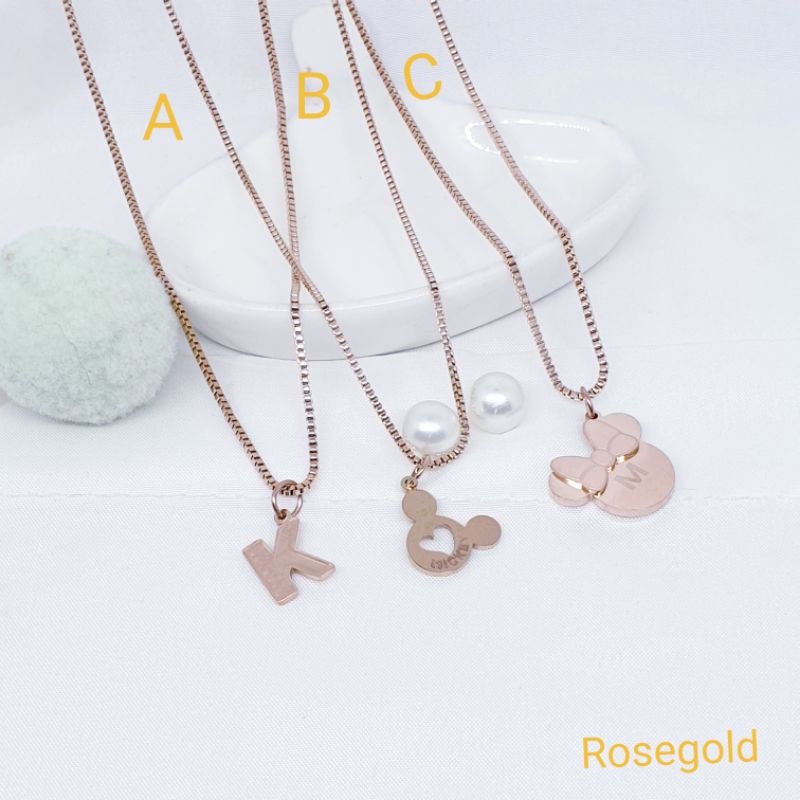 kalung anak titanium asli anti karat&amp;alergi mikey