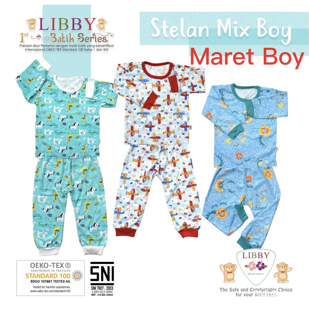 LIBBY Setelan Panjang SML BESAR 2L XL XXL (1,5-4 tahun) Pakaian Bayi Libby CBKS