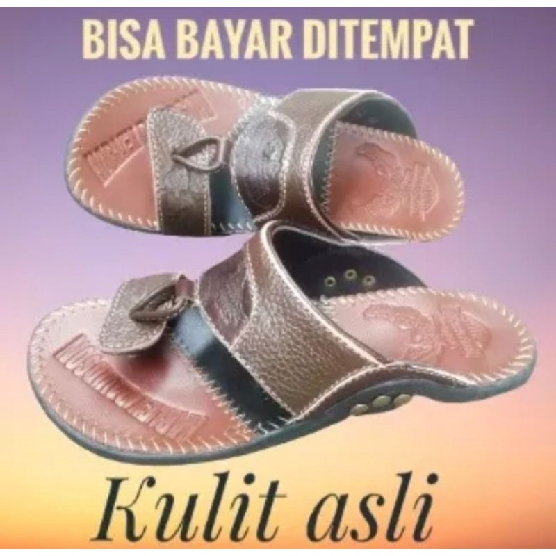 sandal kulit murah/ sandal kulit Harley Davidson/ COD bayar ditempat