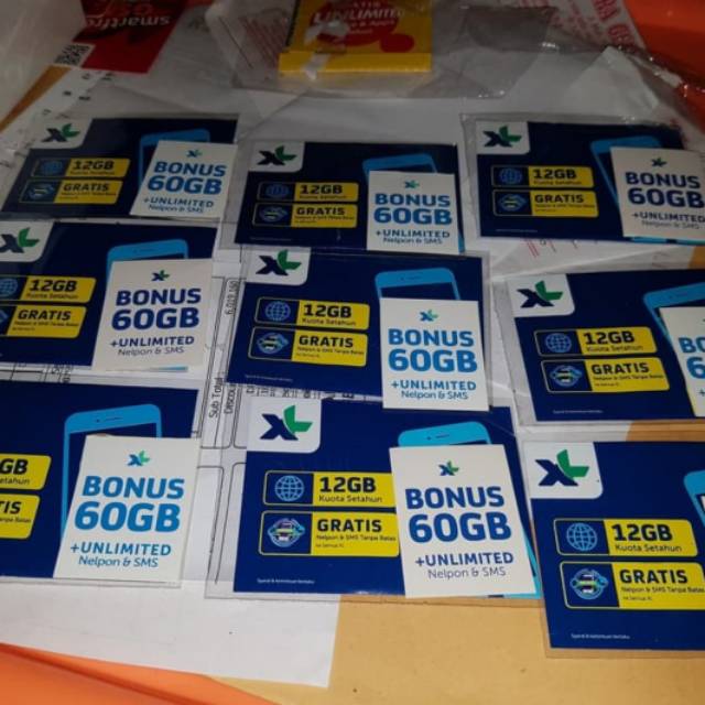 nomor perdana XL unlimited telpon gratis dan sms gratis ke sesama XL bonus kuota 60gb