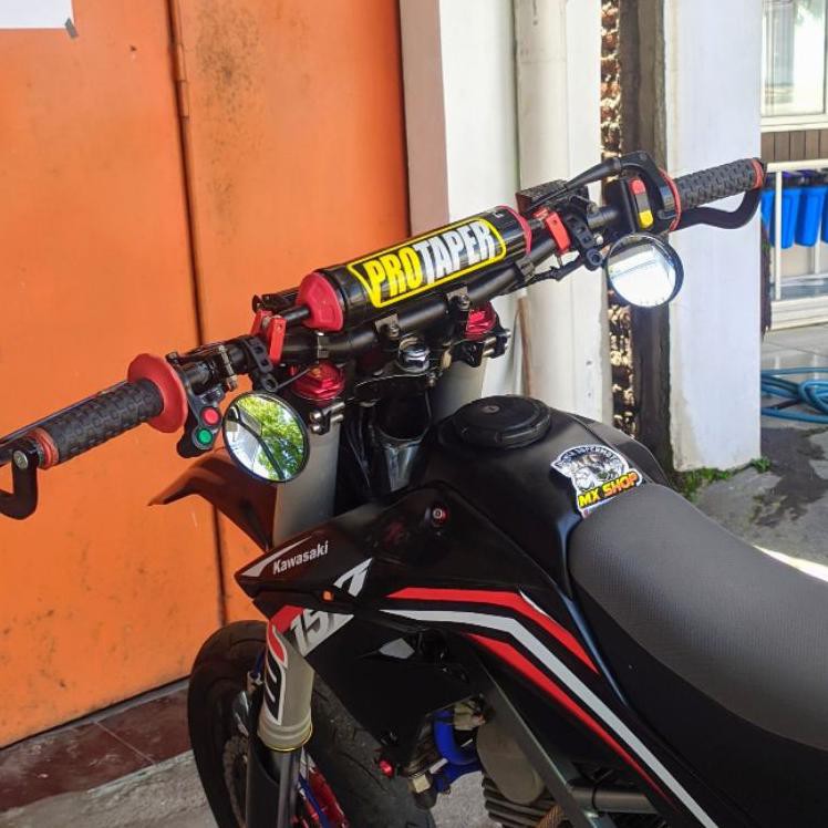 Best Spion Supermoto jalu stang fatbar bulat cembung besar KLX D-Tracker crf wr w175 win klasik japs
