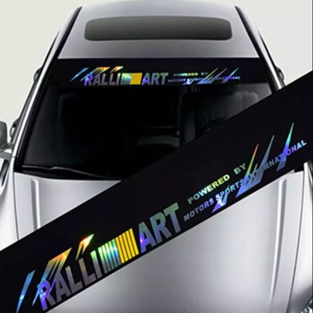 Stiker kaca depan kaca belakang mobil hologram rally art