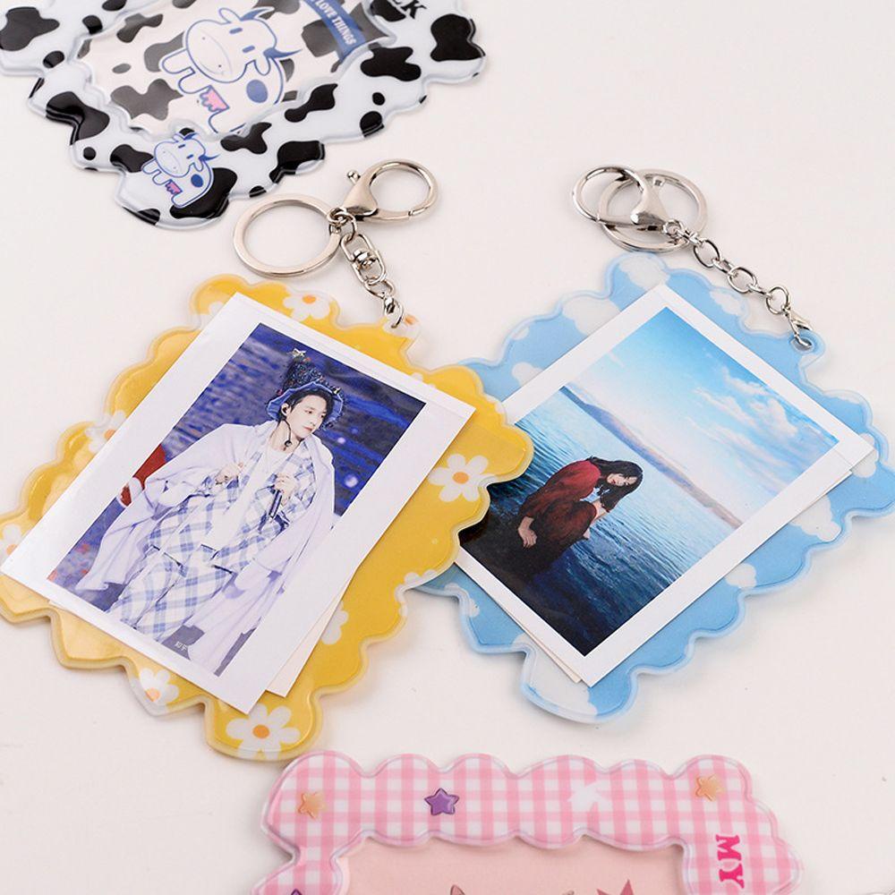 Lanfy Album Foto Gantungan Kunci Kartun INS Pemegang Kartu Kredit Bus Card Cover Bank ID Holders Anak Photo Card Pendant