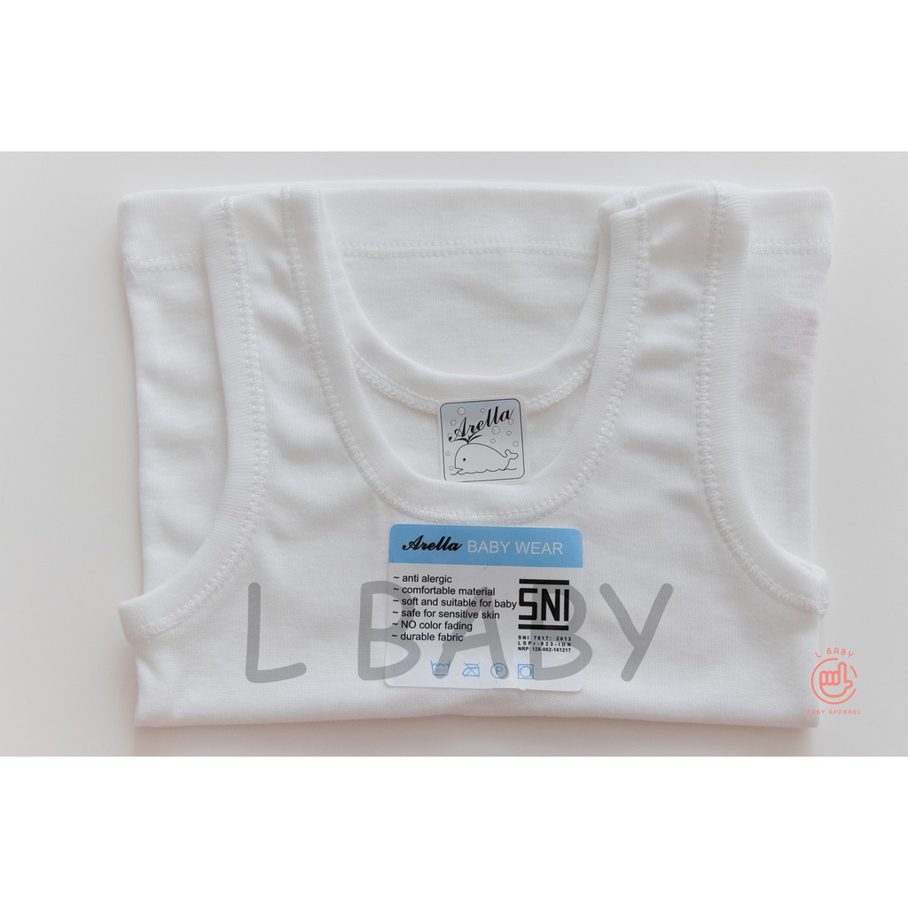 Singlet Baby Putih Polos / Pita Arella