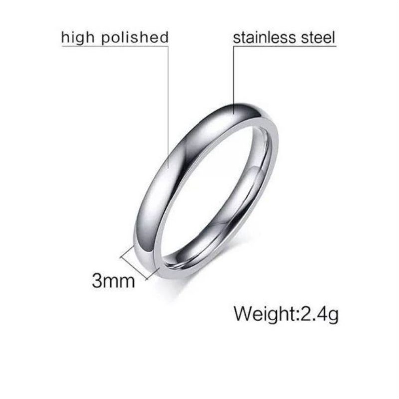 cincin silver titanium  asli titanium  pria wanita