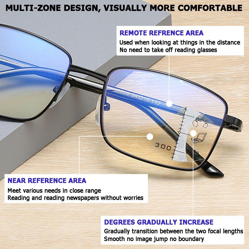 Kacamata Baca Populer UV Protection Vision Diopter Progresif Multifocal Kacamata Komputer